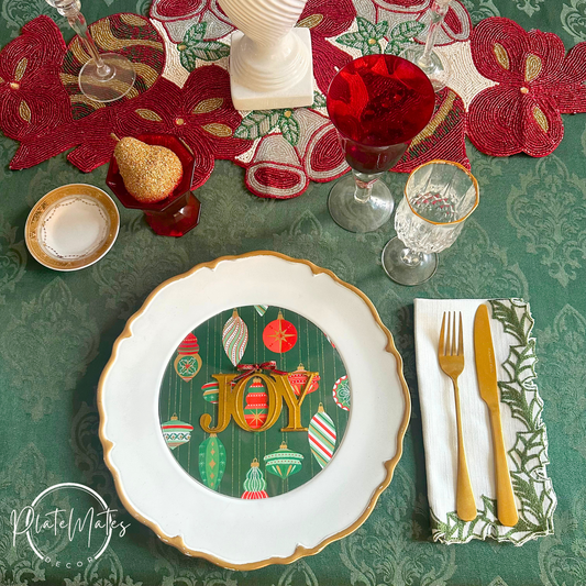 Joy - Red/Green/Gold- Tablescape and Table Setting Decor